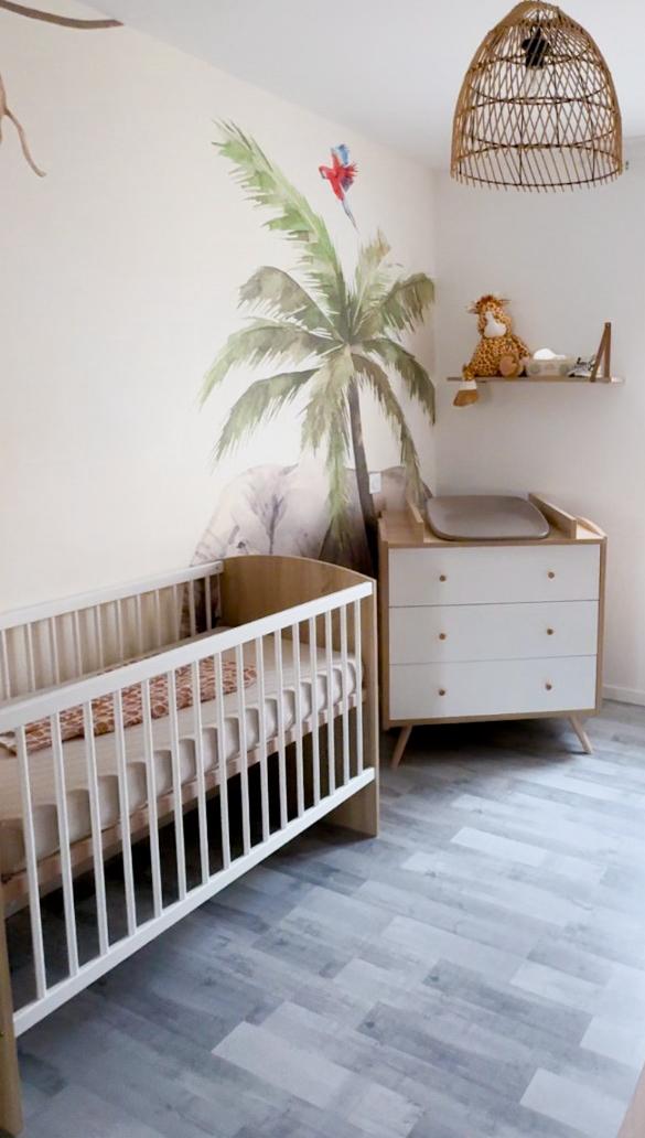 Chambre enfant jungle après