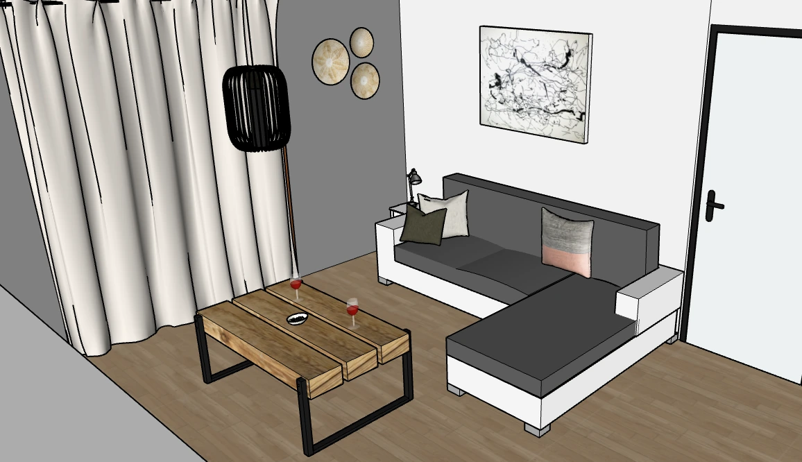 Modélisation 3D Salon Industriel Farmhouse