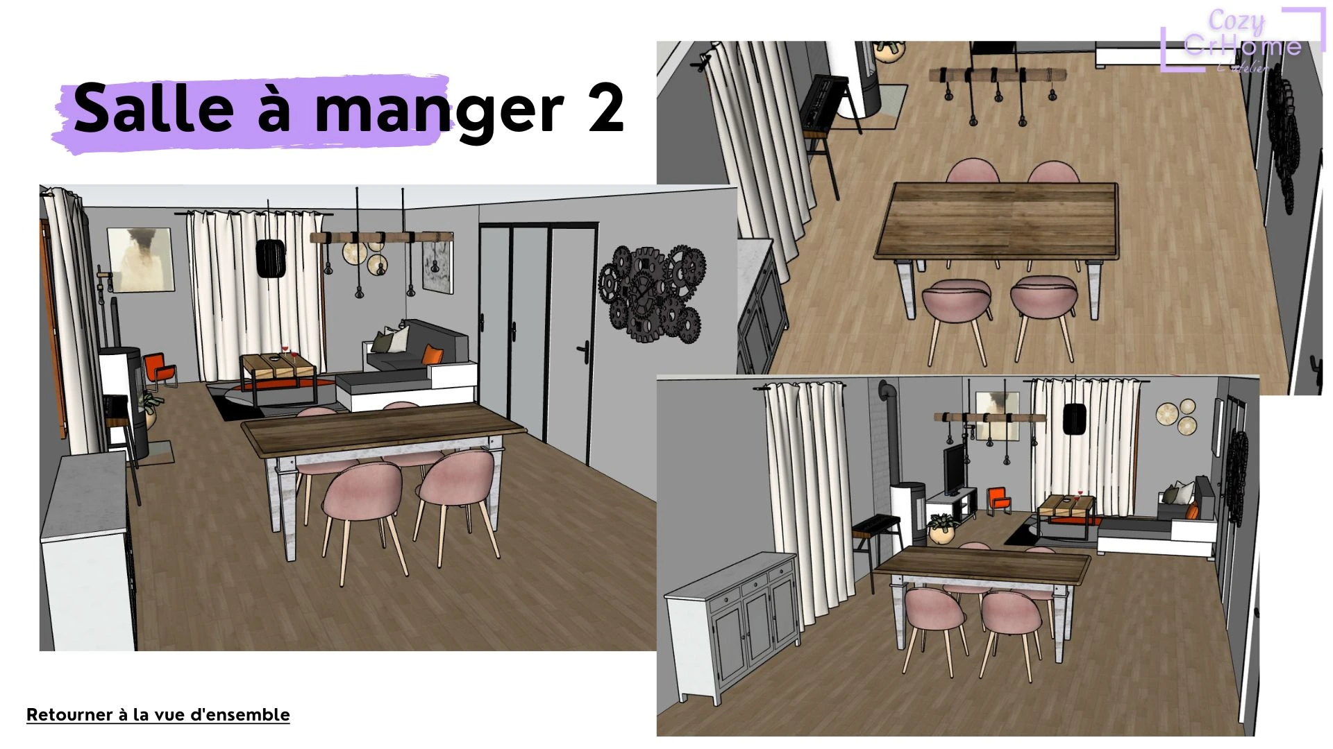Modélisation 3D Salle à manger Industriel Farmhouse