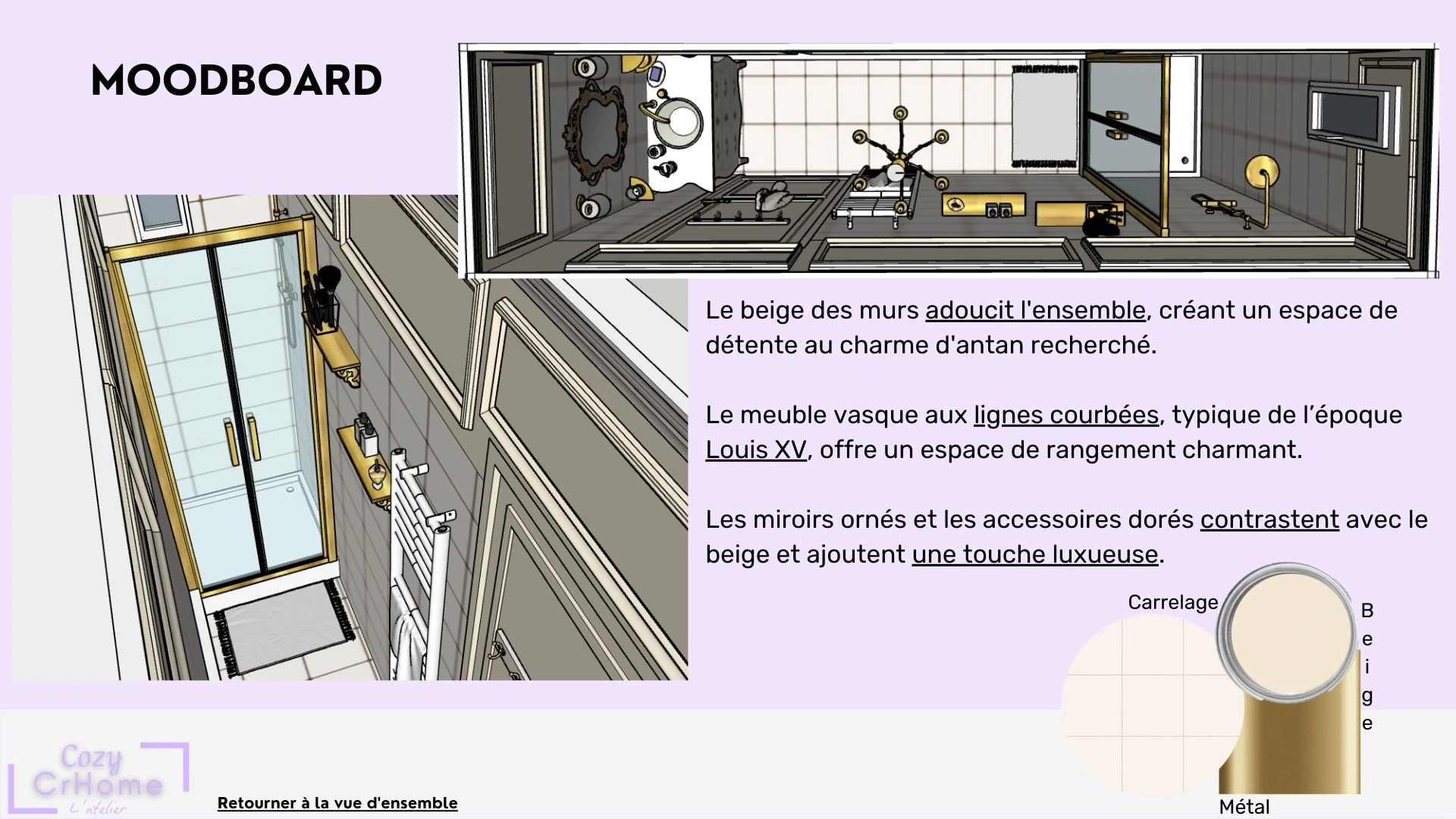 moodboard Salle de bain Louis XV