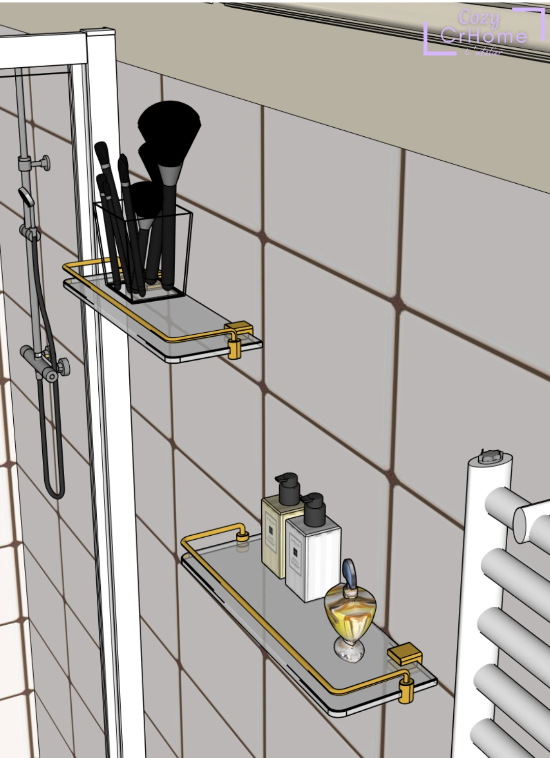 Salle de bain modélisation 3D Louis XV